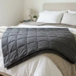 Folded weighted blanket ready for washing let's check how to wash it.