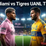 Inter Miami vs Tigres UANL timeline featuring players from both teams during a football rivalry match