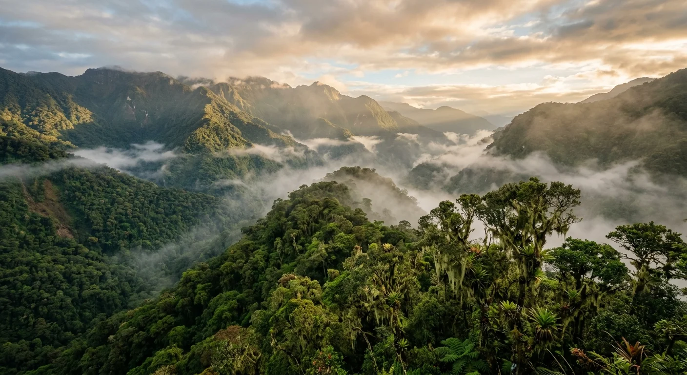 Misty cloud forest in Bolivia's Yungas region, home to the newly discovered tilcayo tiger cat